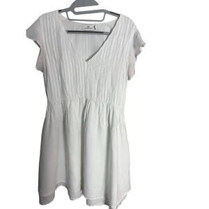 Vineyard Vines White Linen Pintuck‎ M Flutter Sleeve Lined Coastal Cottagecore